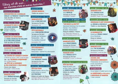 PROGRAMME MARCHE D&rsquo;ETE MOIS AOUT