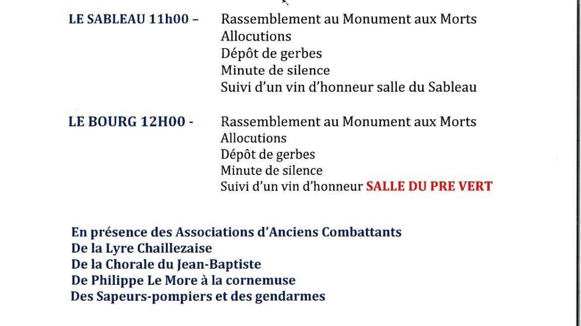 CEREMONIE DU 11 NOVEMBRE